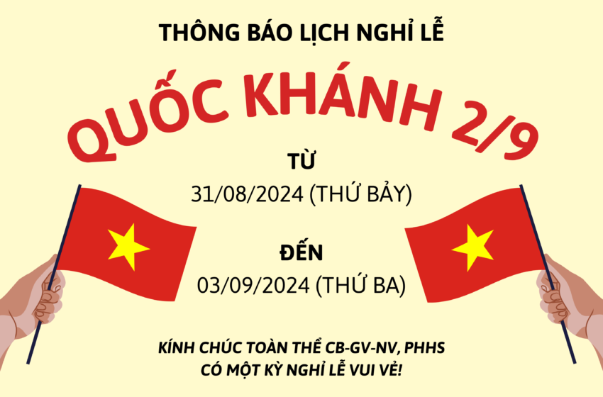  Công văn nghỉ lễ Quốc khánh 02-09-2024